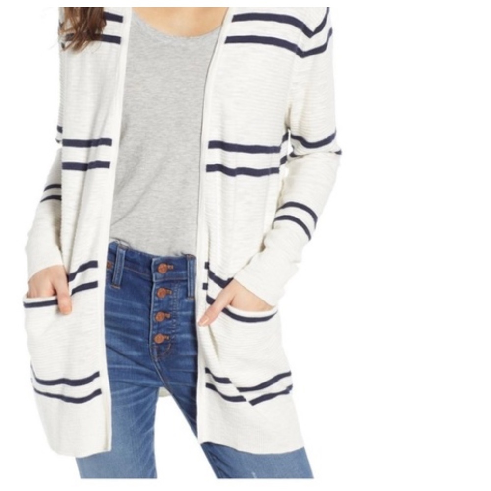 Madewell Summer Ryder Cardigan Sweater in Stripe